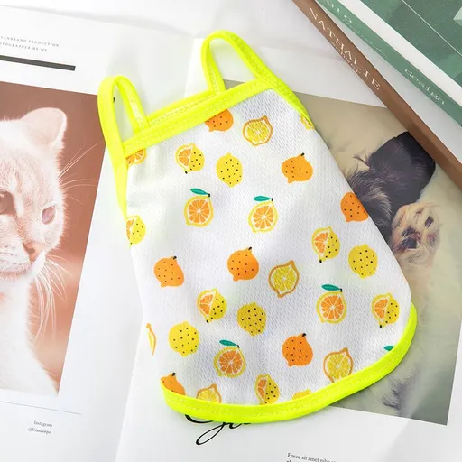 Lele Meow Pet Vest Summer Polyester Camisole-lemon
