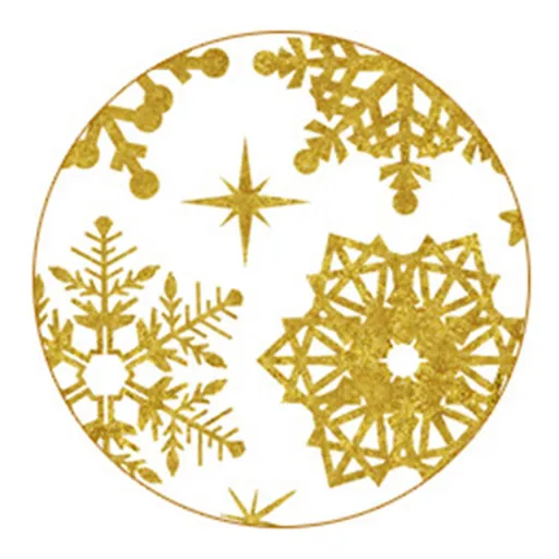 Winter Snowflake Self adhesive Removable Decorative Sticker for Home Office(Golden)