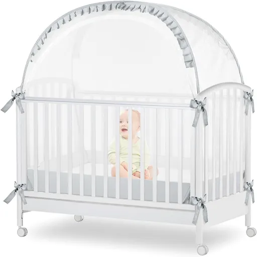 Baby Crib Tent Net to Keep Baby from Climbing Out, Baby Safety Tent Toddler Canopy Netting Falls and Mosquito Bites