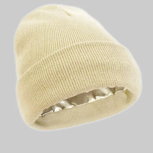 2Pcs Knit Beanie off white 06