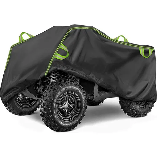All-Weather ATV Cover Waterproof Breathable Outdoor Protection with Reflective Strips and Silver-Coated Sun Shield for Four-Season Storage (XL)