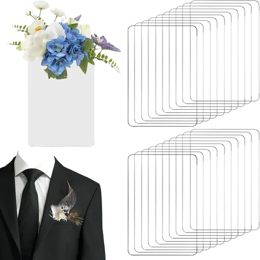 20Pcs Pocket Boutonniere Plastic Sleeve, Pocket Boutonniere Holder, Clear Sleeves Holder No Lapel Pin Required, Flower Holders for Groom Groomsmen Ceremony (NO Flowers)