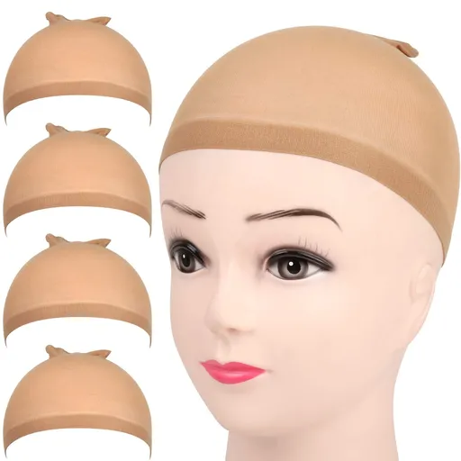 Wig Cap, 4PCS Nylon Wig Caps, Nude Wig Caps for Women, Stocking Wig Caps for Halloween, Cosplay. Wig Cap