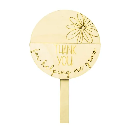 Wooden Teacher Appreciation Plant Tags Sign, Thank You for Helping Me Grow Gift Card Plant Tags, Teacher Appreciation Plant