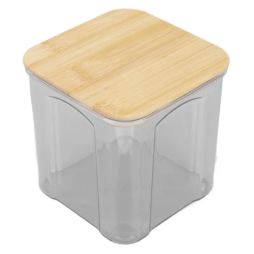 Airtight Food Storage Container Clear Jar with Bamboo Lid 900ml 10.7x11cm