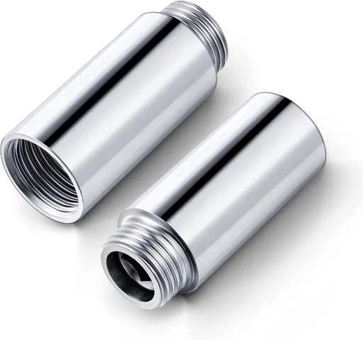 2 Pcs Shower Head Extension Arm Stainless Steel Pipe 1/2pt Male to Female Thread Cast Fitting Coupler Adapter(2 Inch) Inch