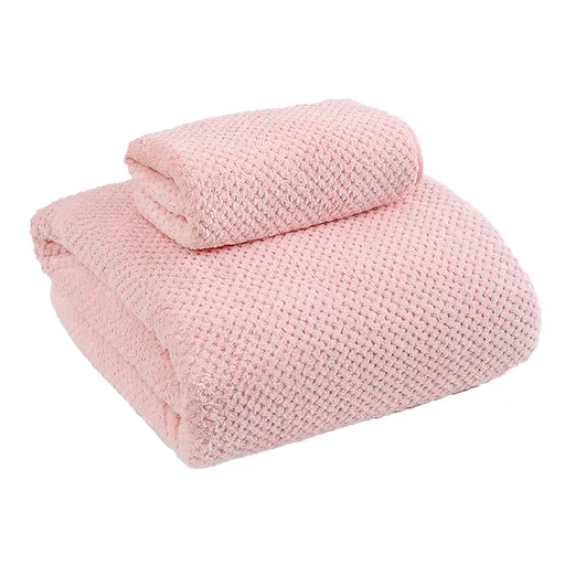 1 Piece Quick Dry Bath Towel, lightweight highly absorbent sports towel for shower fitness yoga travel and outdoor use, Pink, 35 x 75 cm