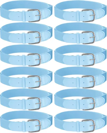 12 Pcs Baseball Belts Softball Belts Bulk for Adult and Youth Adjustable