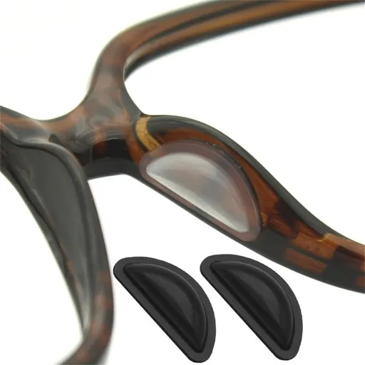 Anti- Silicone Nose Pads for Glasses - Soft Adhesive Eyeglass Nose Pads with Air Cushion, Non- Nose Grips for Sunglasses, Reading Glasses & Frames (Black, 3mm)