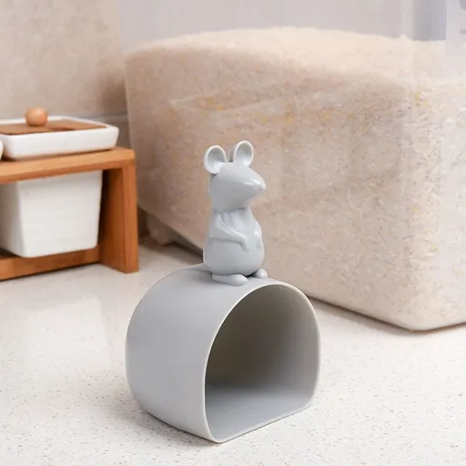 sturdy scoop for all kinds of dry foods. Cute Mouse Shape Handle Design Pet Food Can Spoon Suitable for Dogs Cats Birds