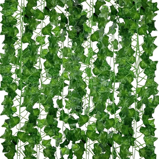 12 Pack Artificial Ivy Vines, Fake Ivy Garland for Home Decor, Faux Hanging Plants for Indoor Outdoor Aesthetics Decoration