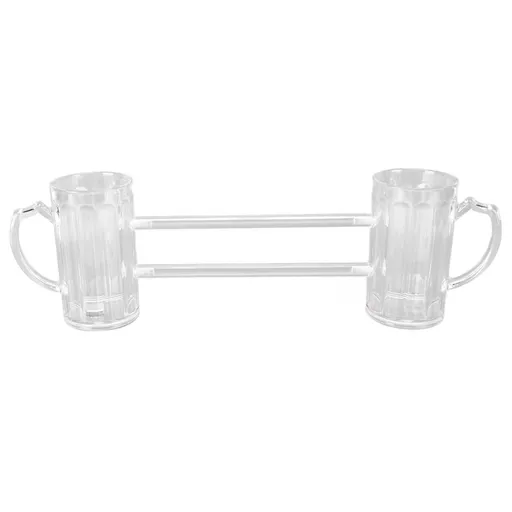 Beer Mug Siamese Anti Drop Exquisite Ergonomics Handle Glass Beer Stein with Connection Tubes for KTV Bar Home Parties