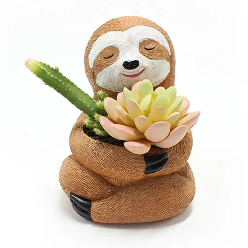 Sloth Flower Pot Ornaments Innovative Resin Succulent Pots Planter Desktop Ornaments