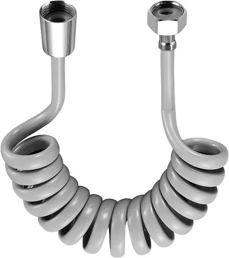PU Flexible Telescopic Bidet Spring Hose with G1/2 Internal Thread Interface, Spring Hose, 59", Gray