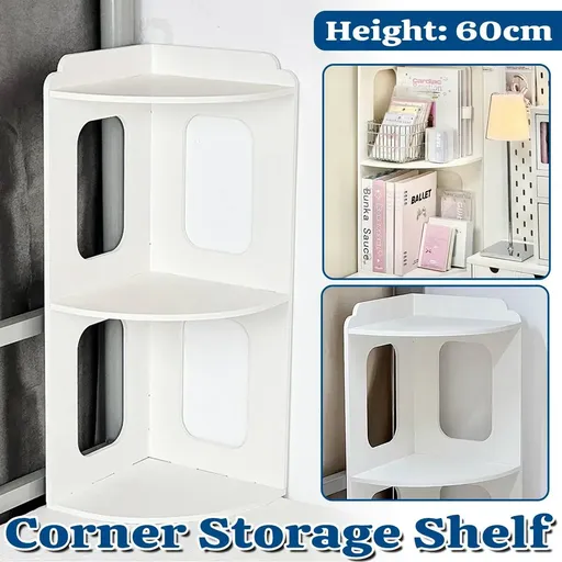 2 Tier Desktop Corner Shelf Desktop Space Saving Rack For Home Office Storage