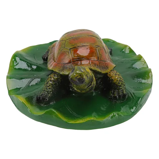 Garden Animals Statues Cute Vivid Synthetic Resin Outdoor Garden Animal Figurines for Patio Terrace Home Office Space Lotus Leaf Tortoise