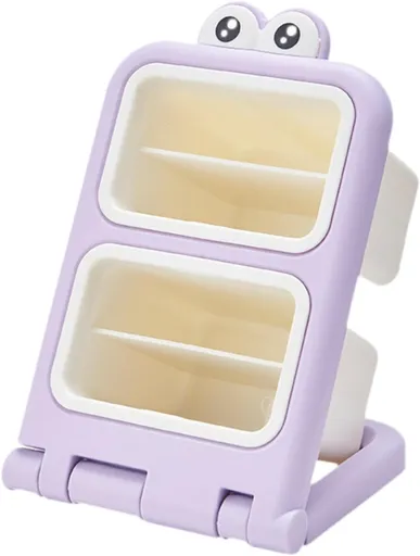 Storage Box - Fun Desk Decorations - Plastic Storage Bucket - Purple - 1 Pack