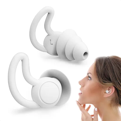 Reusable Ear Plugs for Sleeping - Safe Sound Blocking Ear Plugs Noise Cancelling Silicone Earplugs for Sleeping - (Reduce 40db)