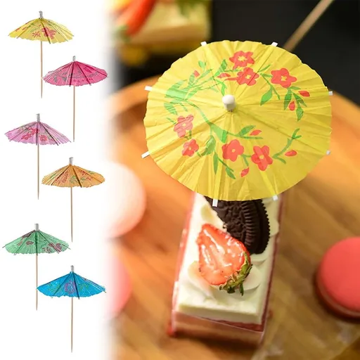 144 PCS Drink Umbrellas Cocktail Picks, Cocktail Umbrellas for Drinks, Mini Paper Umbrella Cocktail Toothpicks, Suitable for Tropical Bar, Hawaiian Beach Pool Luau Party Decorations