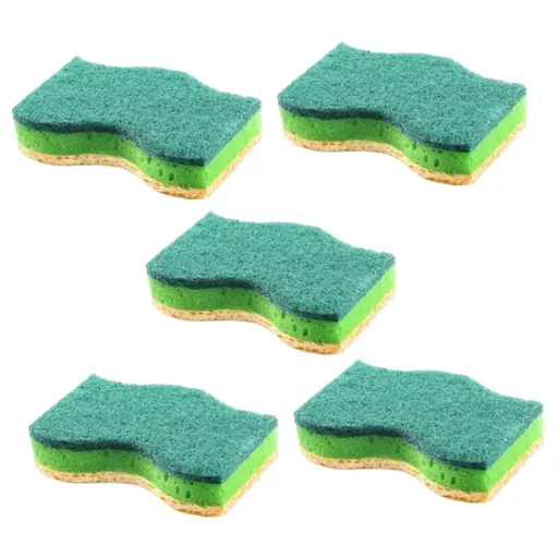 5pcs Sponge Scrub Pads for Dishes Scrubbers for Cleaning Dishes Kitchen Scrub Pads Dish Washing Scrubbers Kitchen Dish Cleaning