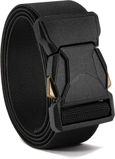 Tactical Belt Men - 1.5" Nylon Stretch Military Mens Belt - Quick Release for Work Heavy Duty