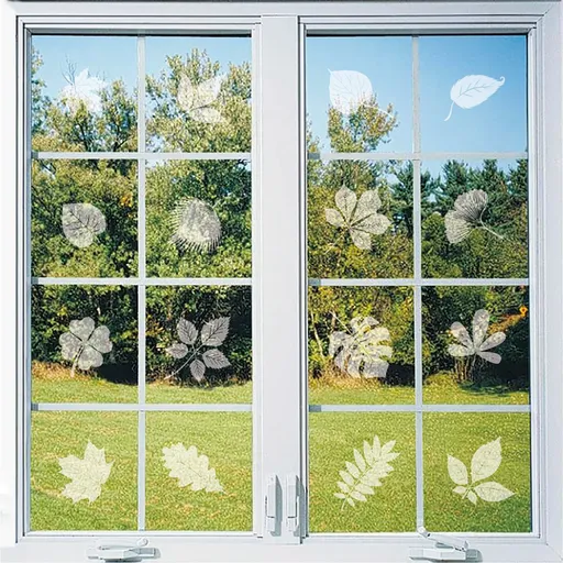 Bird Window Strike Prevention Window Decals to Prevent Bird Strikes, Anti Collision Window Stickers Decals Static Leaf - Clear