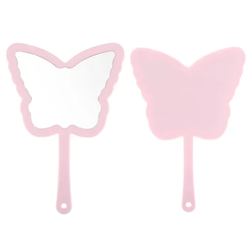 Cosmetic Hand Mirror with Handle Small butterflies Mirrors Decorative Hand Held Mirror for Student Women Girls Valentine's Day