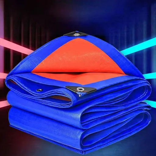 Heavy Duty Tarp Cover, Thick Tarps Waterproof Tear and Rip Proof UV Resistant Tarpaulin with Reinforced Grommets and Edges Blue