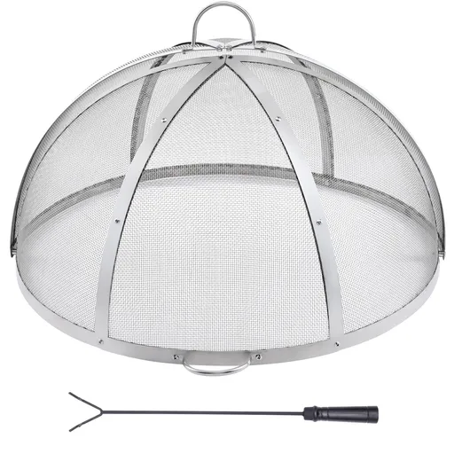 Firepit Spark Screen Lid, 40" Diameter, Outdoor Firepit Ring Cover Round Accessories, Fire Pit Metal Cover, Easy-Opening Stainless Steel Fire Ring Covers for Outdoor Patio Fire Pits Backyard