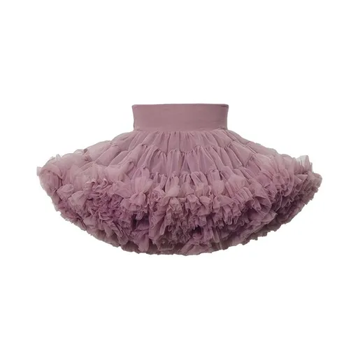 tutuoclock Girls Sweet Princess Nylon Mesh Cake Skirt Black Tea Latte 130cm