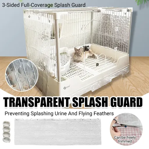 Cage Splash Guard Transparent EVA Cover for Rabbit Hutch Wall Protector Trim Fit