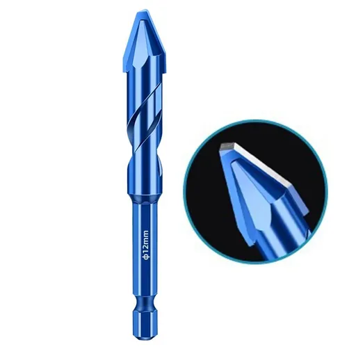 5PCS Blue spiral groove eccentric drill 6 6 8 10 12 Offset Hard Alloy Drill Bits Drilling Tiles Ceramic Brick Wall Durable