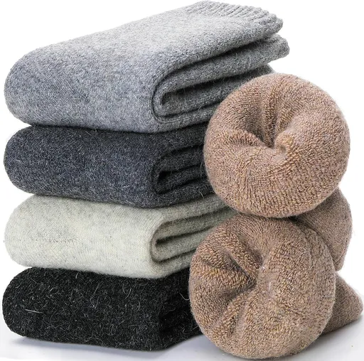 Merino Wool Socks for Women Hiking Thermal Warm Winter Thick Boot Cozy Crew Comfy Work Socks for Ladies 5 Pairs