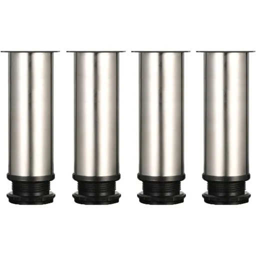 4 Pack Adjustable Furniture Legs Stainless Steel Round Sofa Table Legs, Diameter 50 mm Height 150 mm