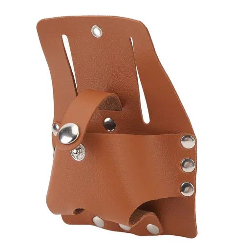 Tape Measure Holder PU Leather Large Capacity Button Closure Tape Measure Pouch Belt Tool Carrier Holder Brown