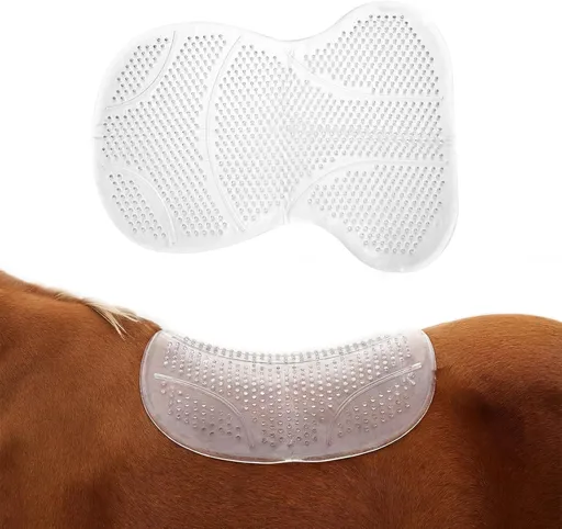 Non Slip Gel Saddle Pad for Horse TPE Half Pad for Back Breathable Provide Ample Cushioning for Injury Prevention and Pressure Relief for Western Horse Under Saddle Dressage Jumping Training