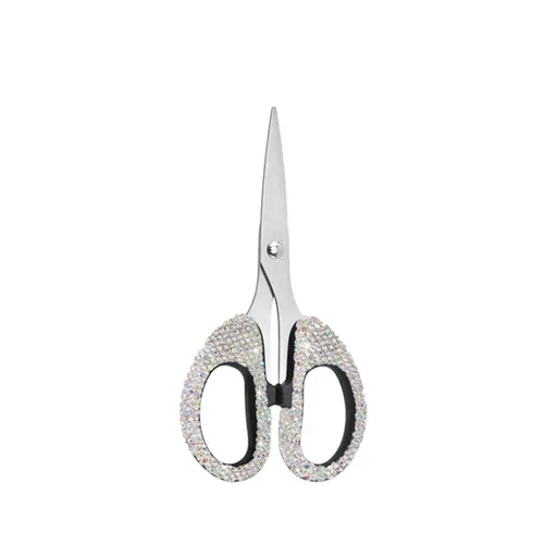 2pcs Glittering scissors - stainless steel cute white scissors sharp blade Paper Cuttings tool, suitable for school, family and handicraft