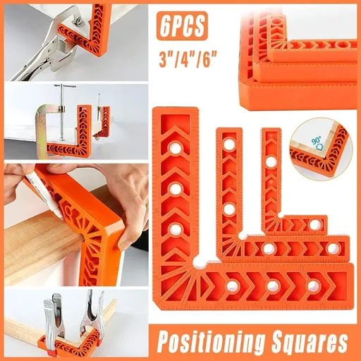 6pcs Right Angle Positioning Clamps for Woodworking Corner Clamp Tool Set