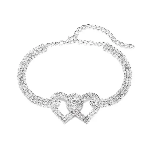 Anklet Double Heart Anklet Bracelet for Women Summer Barefoot Beach Ankles Jewelry Anklet for Women.