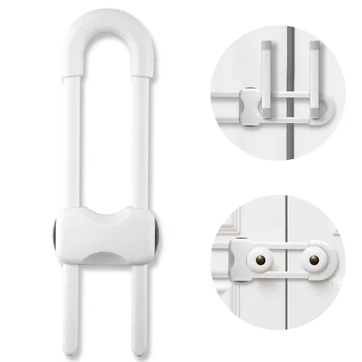 6PCS Cabinet Locks for Babies, Adjustable U-Shaped Child Safety Locks, Multifunctional Cabinet Handle Lock for Drawers Cabinets