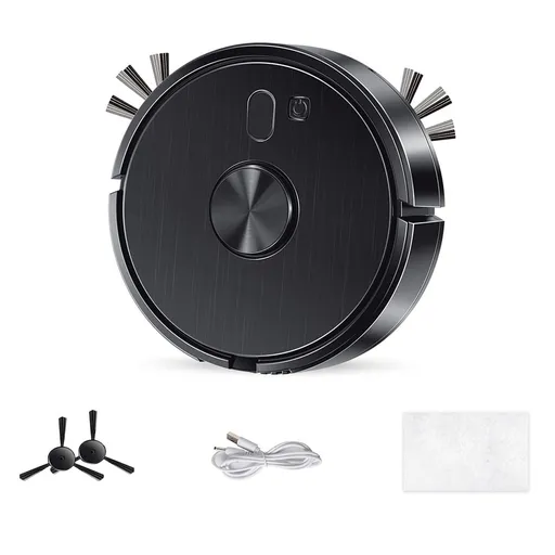 Smart Robot Vacuum Cleaner With Self-Charging App Control Multiple Cleaning Modes For Home Floors White Or Black Black black