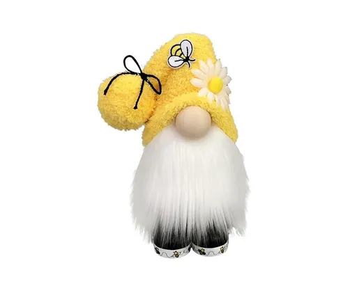 Doll Ornament Adorable Fine Workmanship Plush Bumble Bee Gnome Decoration for Home Desktop-Yellow