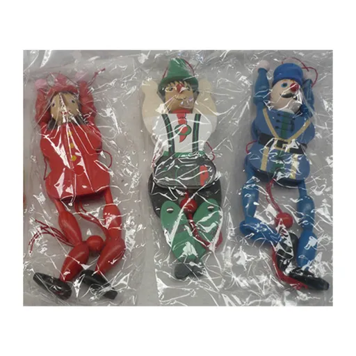 Wooden Dancing Soldiers Pull String 15cm Assorted