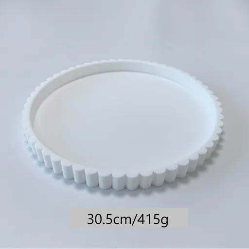 Wavy Edge Silicone Round Storage Tray Multi-Purpose Organizer for Jewelry Trinket Aroma Base White 30.5cm 415g Great Christmas Present