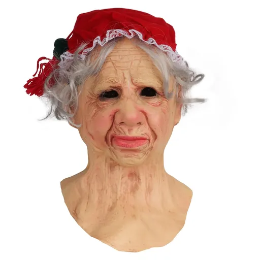Christmas Headgear Realistic Latex Adult Size Grandma Design