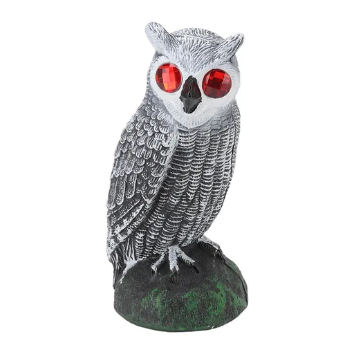 Owl Bird Deterrent Garden Plastic Red Eyes Owls to Keep Birds Away Fine Details Wear Resistant Owls to Keep Birds Away Elbow Cat Plain White