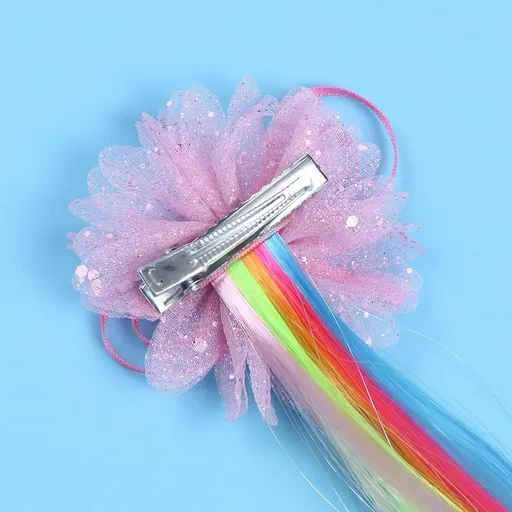 2Pcs Unicorn Shape Hair Clips with Fake Tassel for Decorative Hair Style