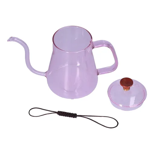 Long Spout Kettle Large Capacity Heat Resistant Easy to Clean Long Mouth Coffee PotPink