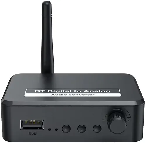Bluetooth Receiver - Bluetooth Receiver for Audio - BT 5.3 - SPDIF/Optical/RCA Output - B35T - Black