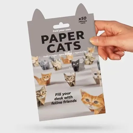 2 Pack Cat pattern DIY 3D Paper animal Origami Kit - Sheets Foldable animal Craft Set - Creative Desktop Decoration, Art Activity and Stress Relief Toy - Unique Pet Lover Gift